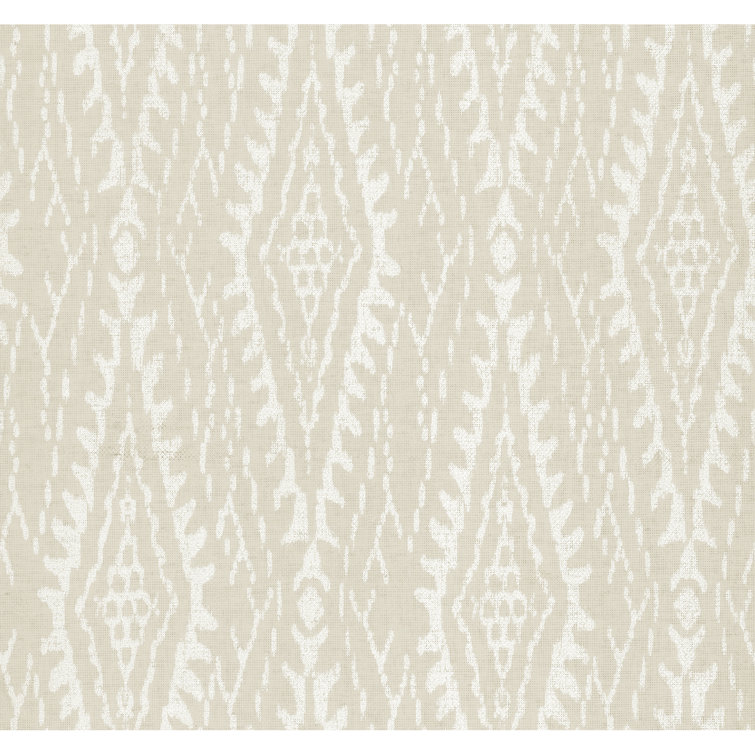Beige and Cream Geometric Ikat Wallpaper Roll