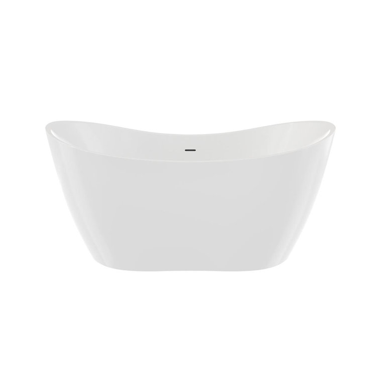 Nile 71'' White Acrylic Double Slipper Freestanding Bathtub