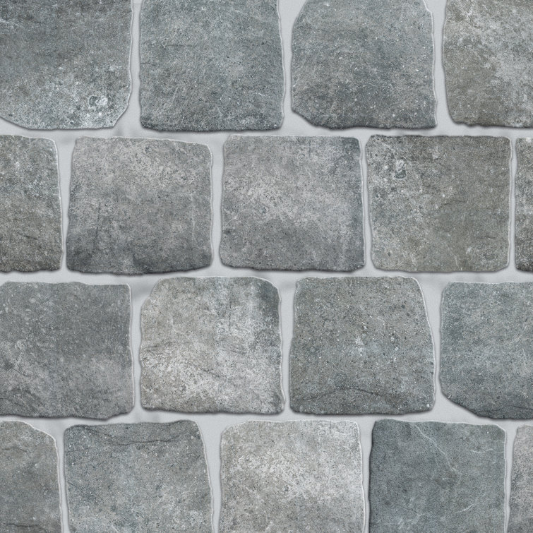 Country Gray 5.88" x 5.88" Porcelain Stone Look Wall & Floor Tile