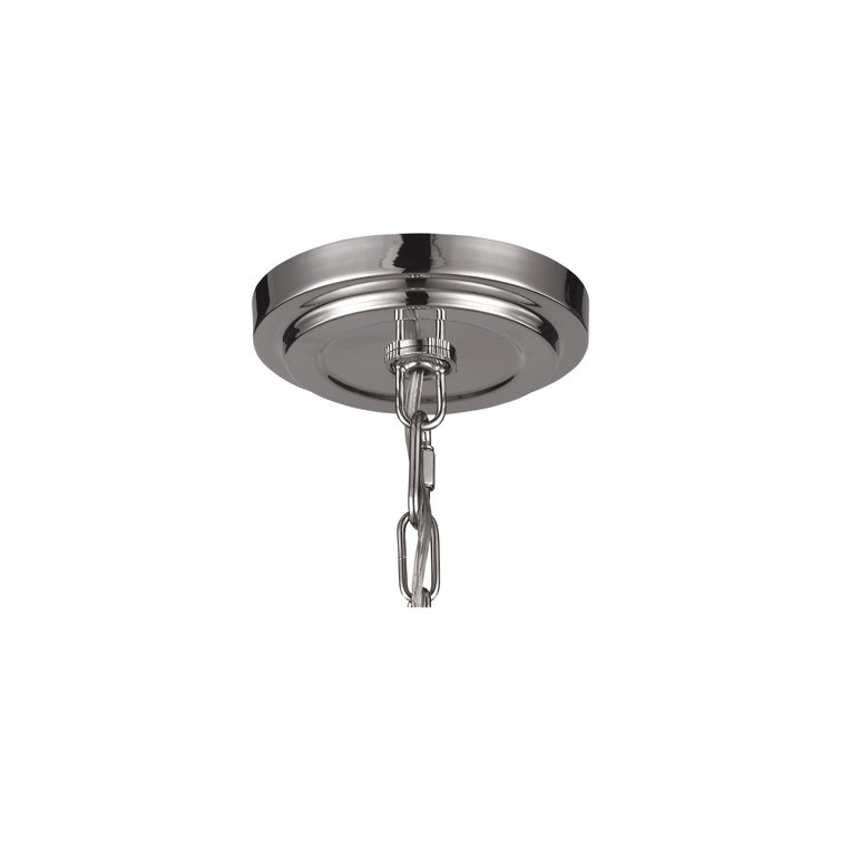 Brushed Steel Modern Globe Pendant with Clear Glass Shade