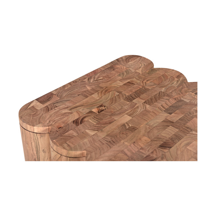 Natural Acacia Solid Wood Square End Table