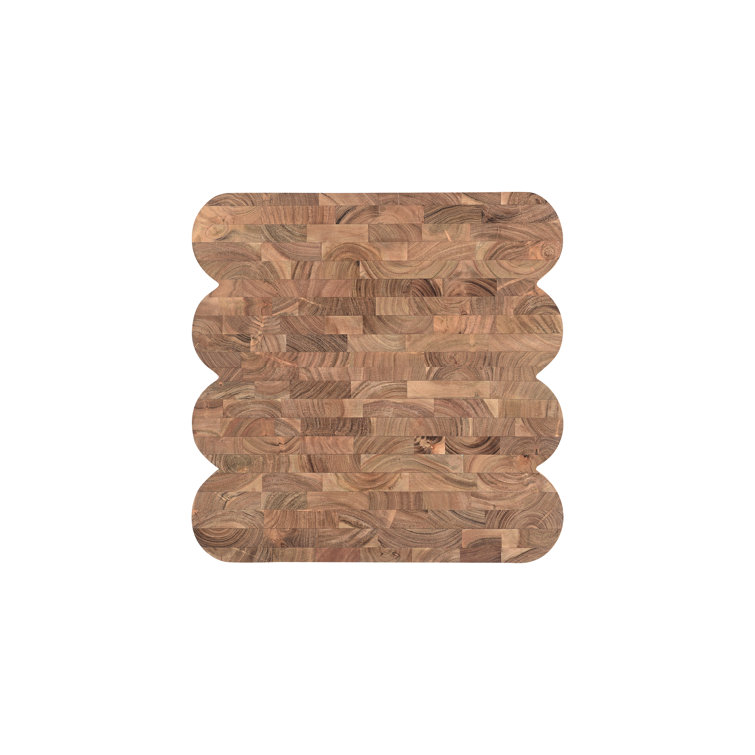Natural Acacia Solid Wood Square End Table