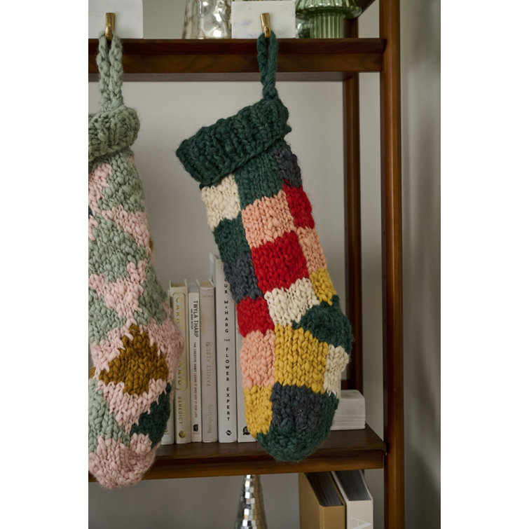 Multicolor Patchwork Knit Holiday Stocking