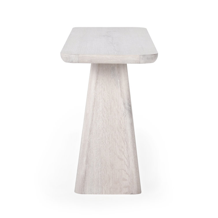 White Wash Oak Wood Console Table with Storage