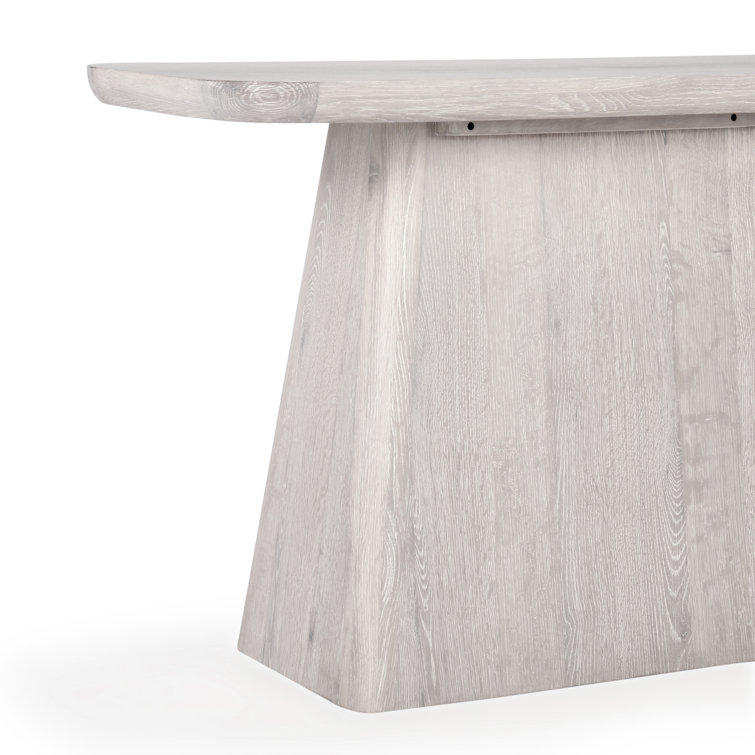 White Wash Oak Wood Console Table with Storage