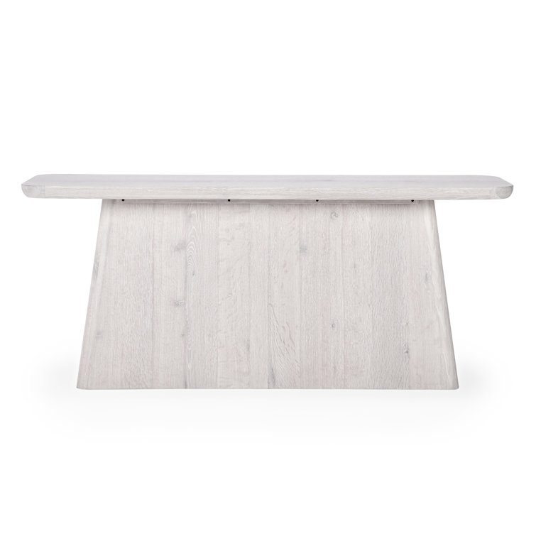 White Wash Oak Wood Console Table with Storage