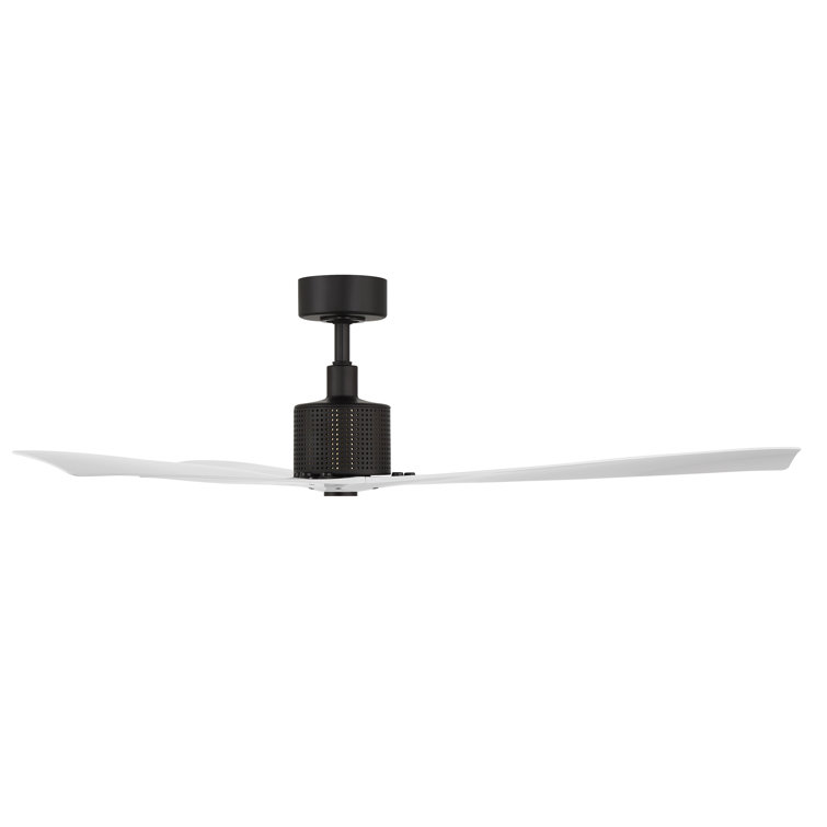 Matte Black and White 60'' Smart Ceiling Fan with LED Light