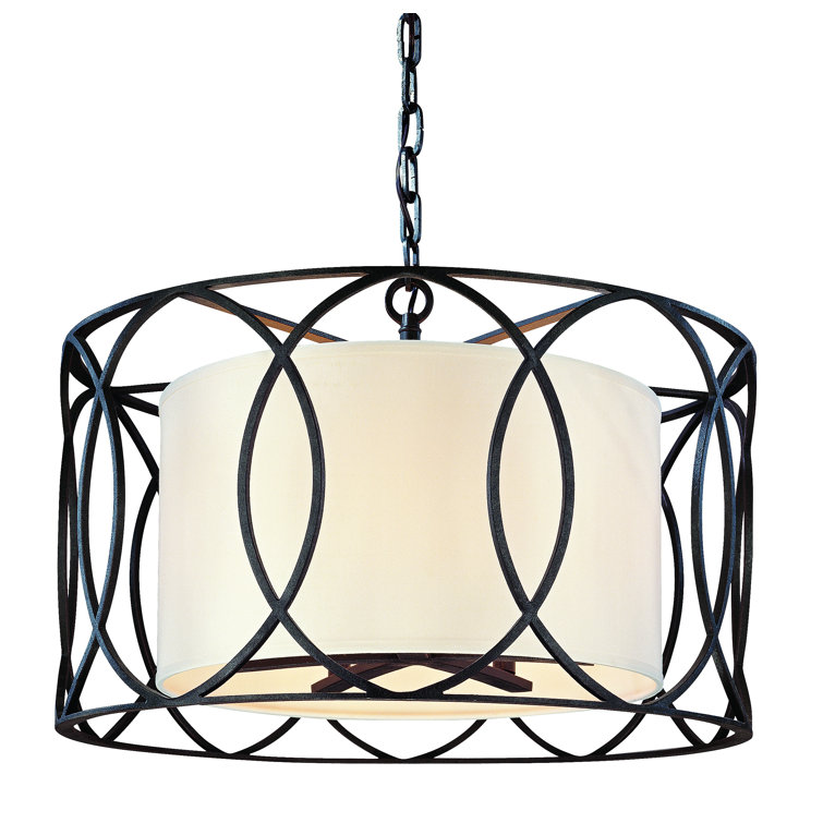 Sausalito 25'' Deep Bronze Drum Pendant with LED Lighting