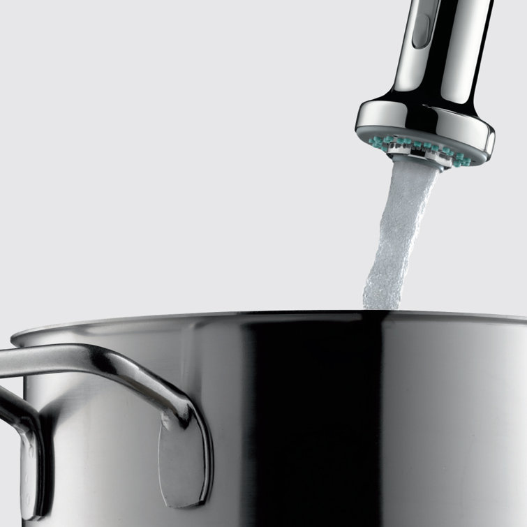 Talis S Modern Steel Optik Pull-down Kitchen Faucet with Spray