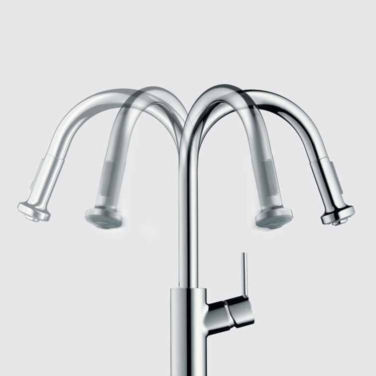 Talis S Modern Steel Optik Pull-down Kitchen Faucet with Spray