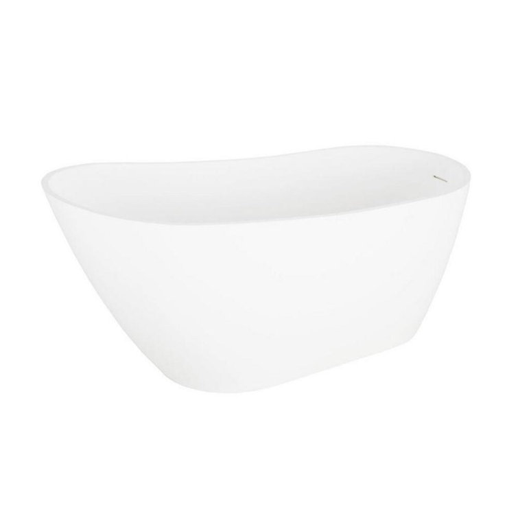 66'' White Acrylic Freestanding Slipper Tub with Jets