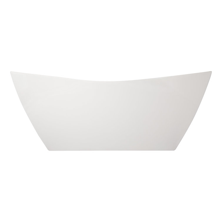 67" White Acrylic Freestanding Soaking Tub with Center Drain
