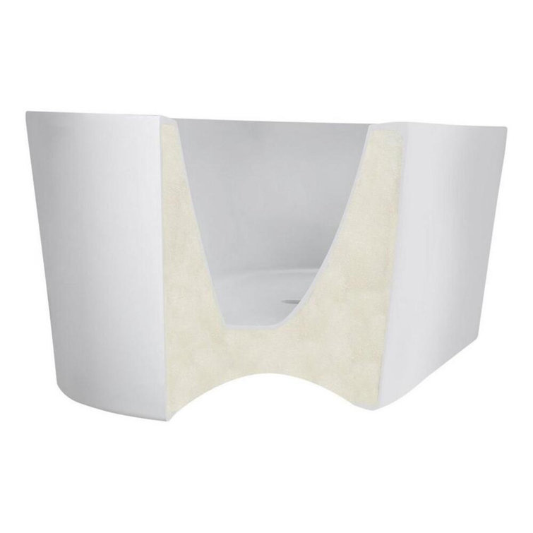 66'' White Acrylic Freestanding Slipper Tub with Jets