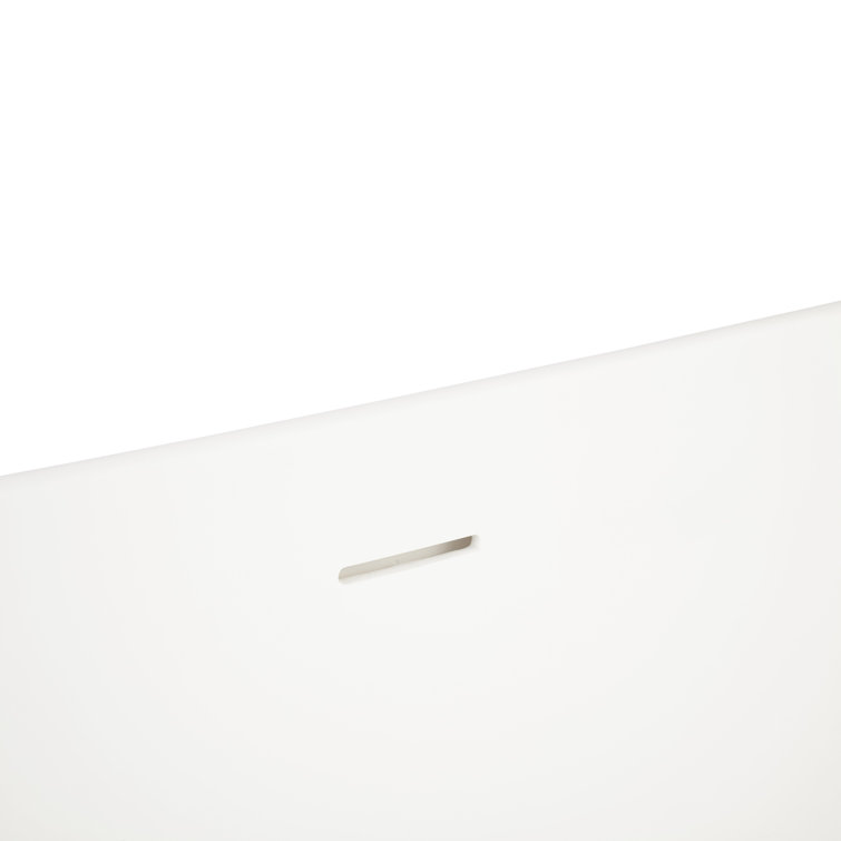 71'' White Acrylic Rectangular Freestanding Tub
