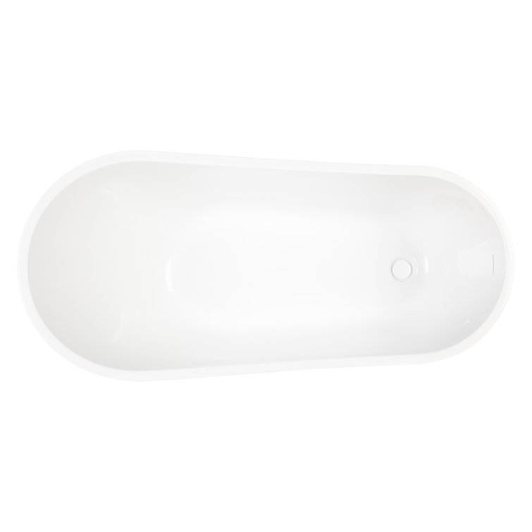 66'' White Acrylic Freestanding Slipper Tub