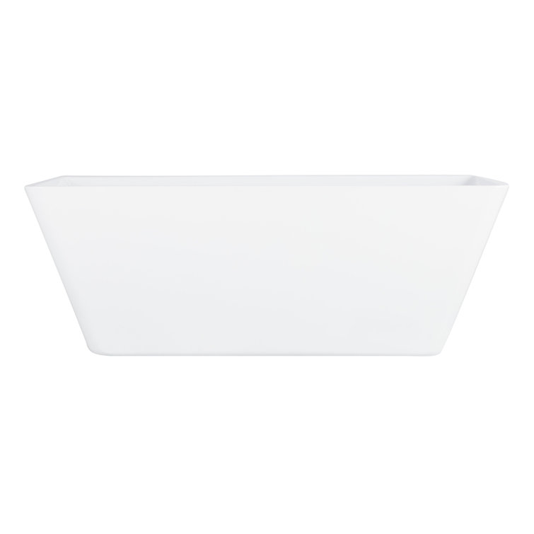 71'' White Acrylic Rectangular Freestanding Tub