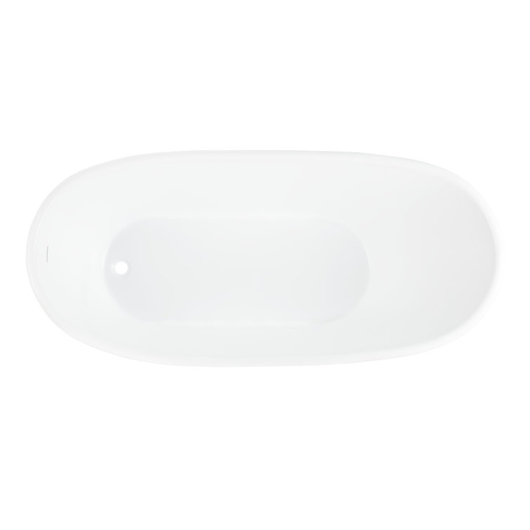 67" Black and White Acrylic Freestanding Tub