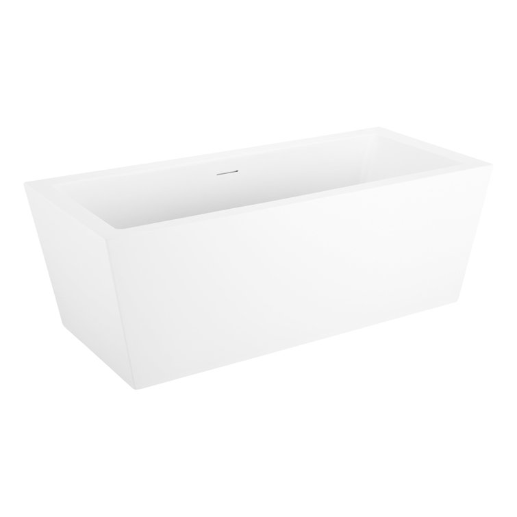 67" Matte White Acrylic Freestanding Oval Tub