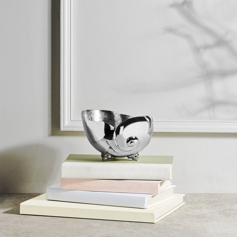 Small Silver Ocean Reef Moon Shell Bowl