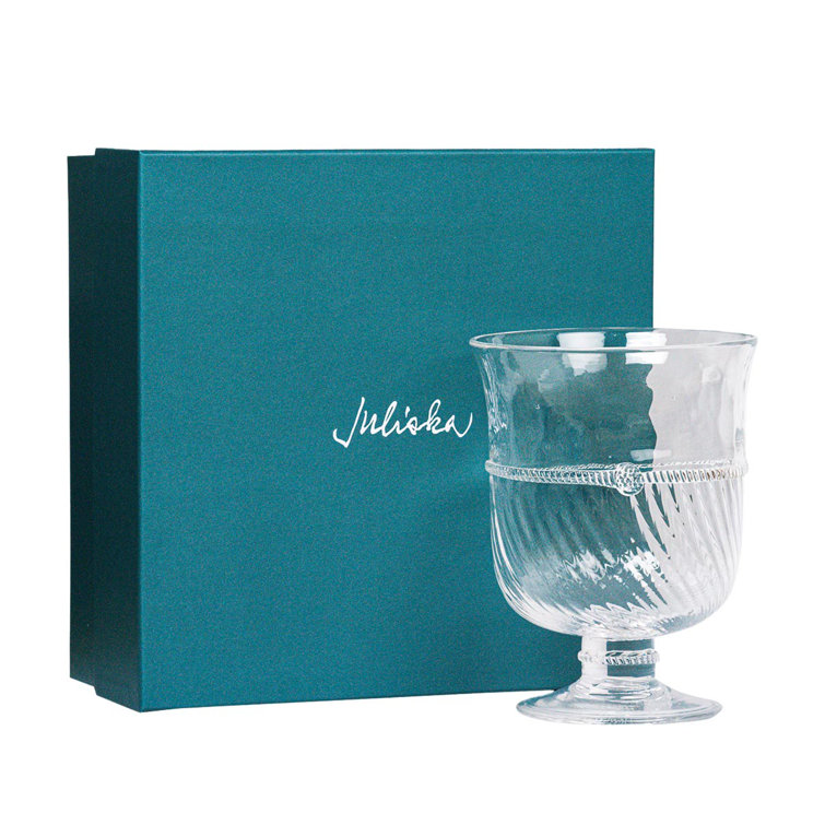 Clear Glass Textured Accent Hurricane Candle Holder