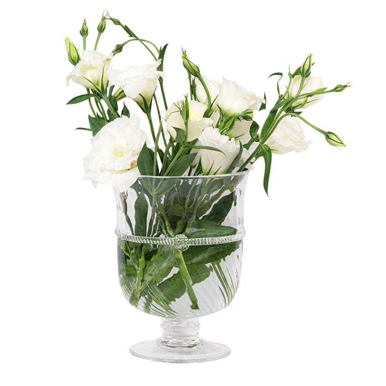 Clear Glass Textured Accent Hurricane Candle Holder