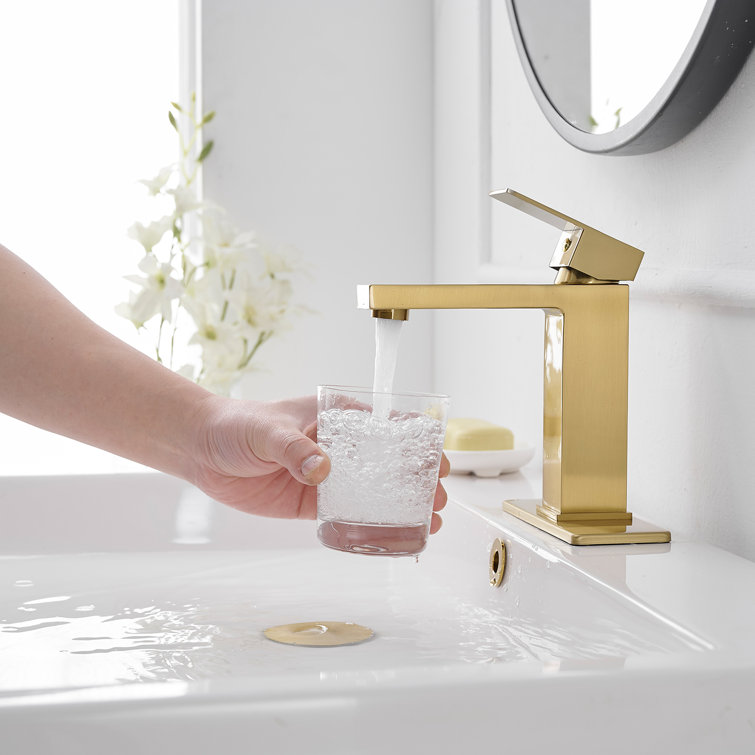 Brushed Gold Single Handle Modern Bathroom Faucet