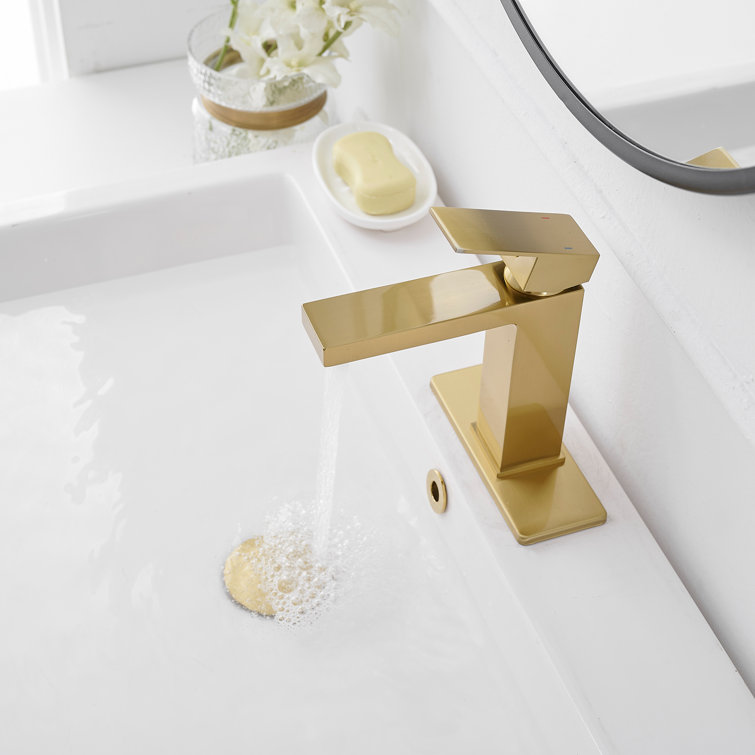 Brushed Gold Single Handle Modern Bathroom Faucet