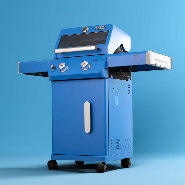 Blue 2-Burner Propane Gas Grill with Clear View Lid