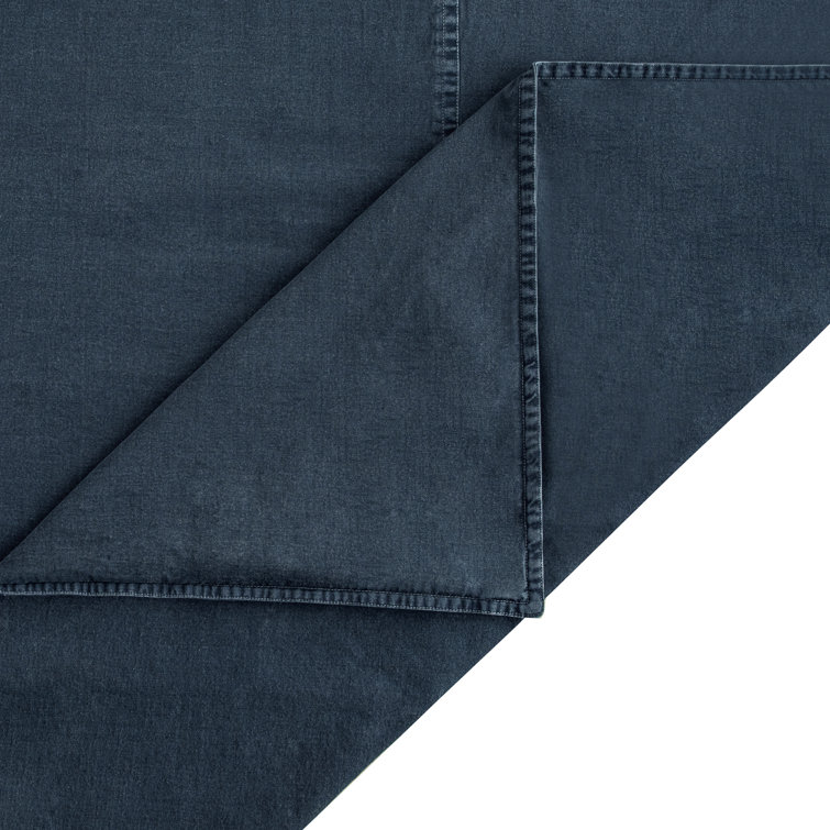 Denim Blue Stonewashed Cotton King Duvet Cover Set