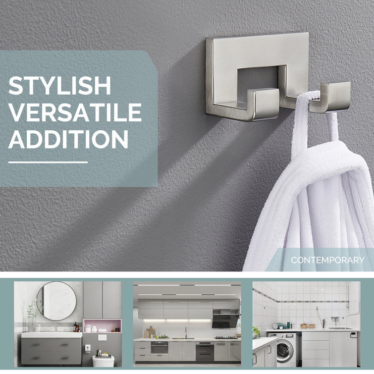 Matte Black Stainless Steel Double Wall Mounted Robe Hook