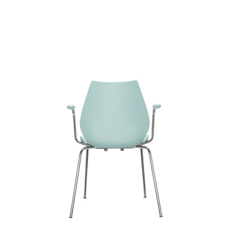 Pale Blue Maui Stacking Metal Chair Set by Vico Magistretti