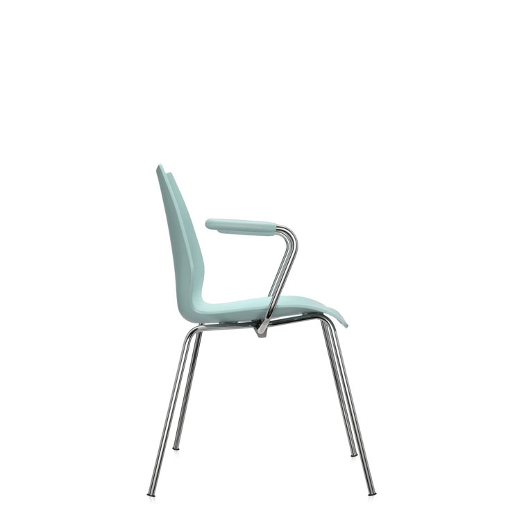 Pale Blue Maui Stacking Metal Chair Set by Vico Magistretti