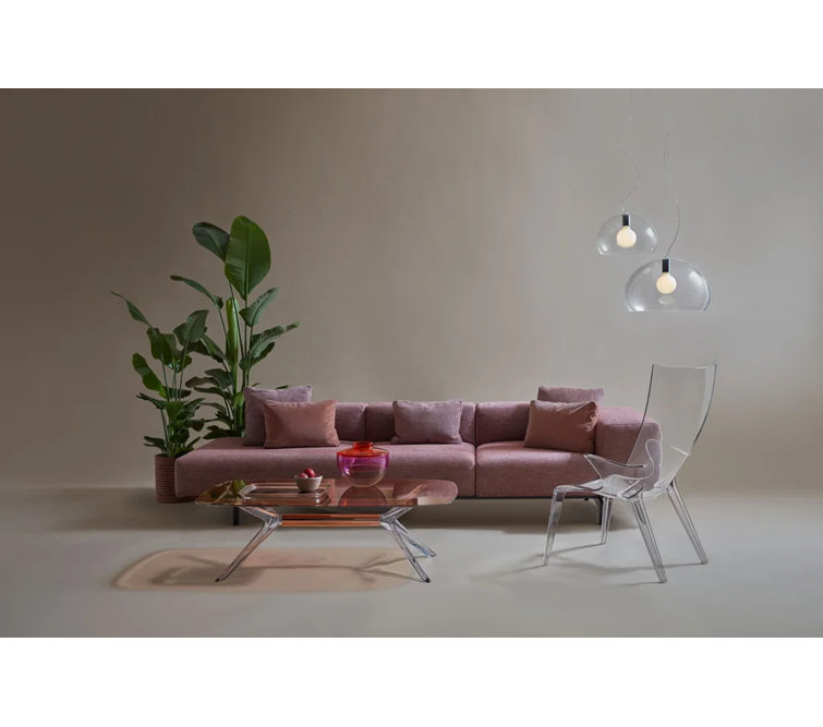 Philippe Starck 51" Rectangular Bronze Crystal Chrome Coffee Table