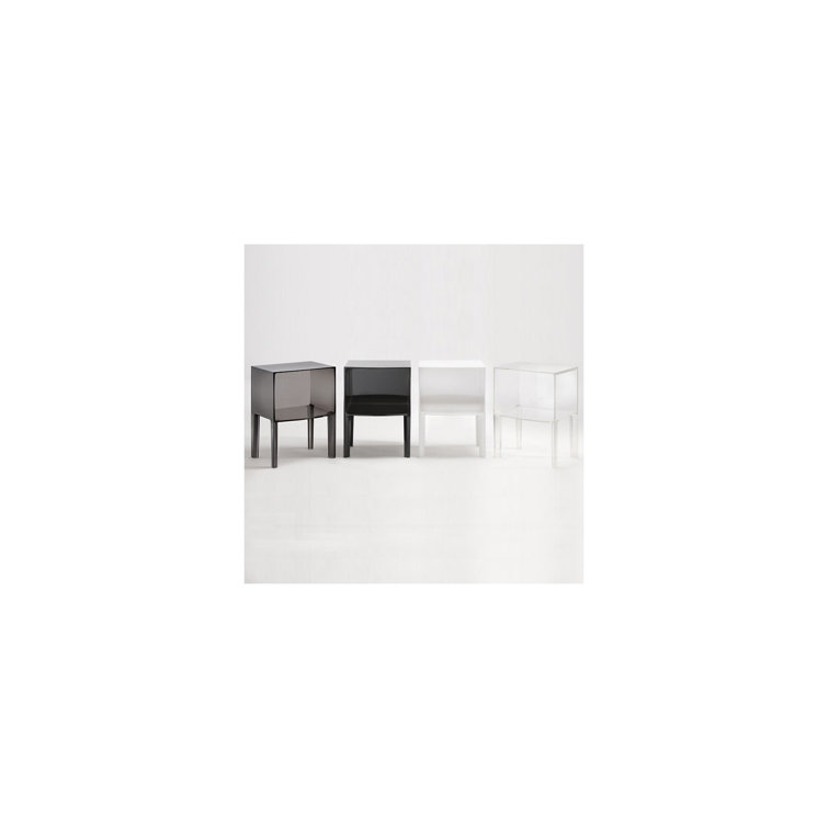 Small Ghost Buster 14.6" Transparent Cube Bedside Table