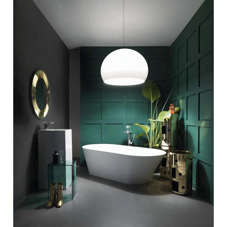Matte Black and White Incandescent Single Pendant Light
