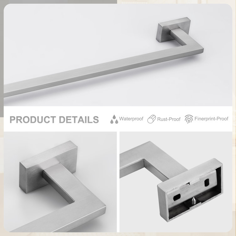 Brushed Nickel 5-Piece Modern Bathroom Hardware Set