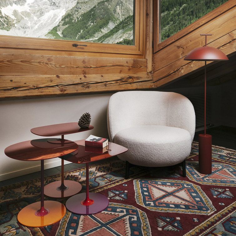 Thierry Gray Square Petite Metal & Glass Table by Piero Lissoni