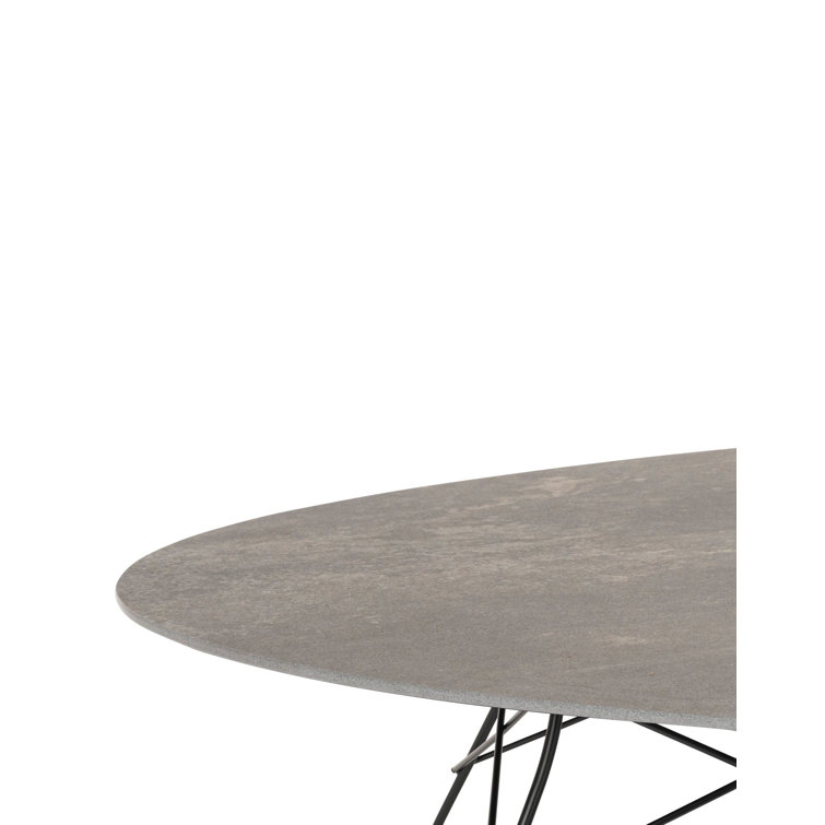 Citterio Luxe 50" Round Aged Bronze Marble Dining Table