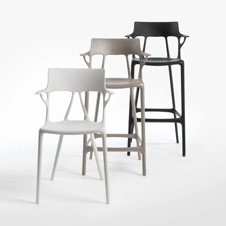 Eco-Friendly A.I. Philippe Starck Recycled Black Bar Stool