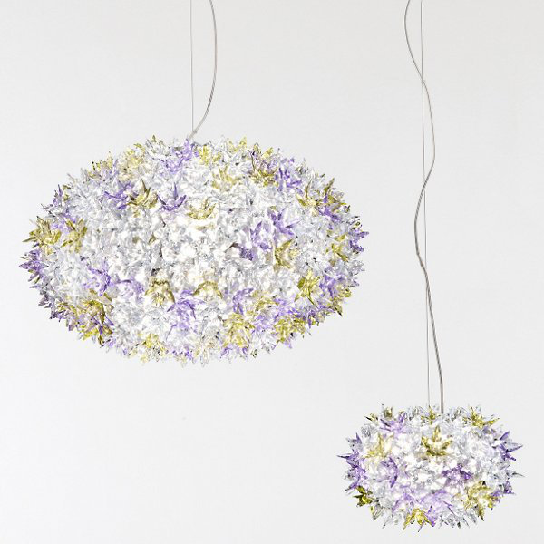 Lavender Plastic Globe Pendant Light with Crystal Accents