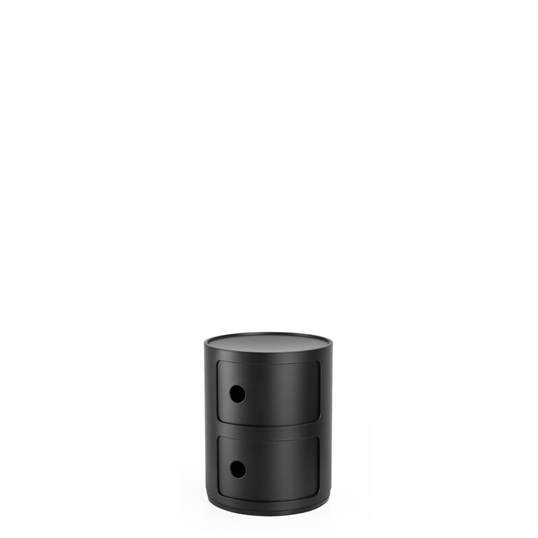 Kartell Componibili Matte Black 2-Module Storage Unit