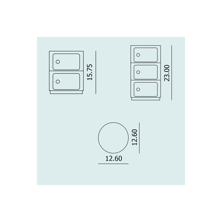 Matte White ABS Polymer 3-Drawer Storage Unit