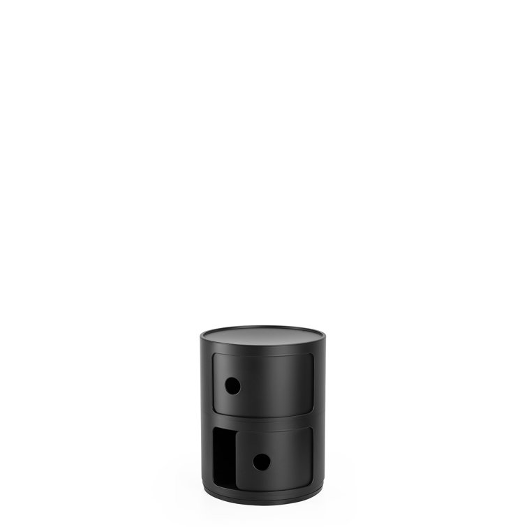 Kartell Componibili Matte Black 2-Module Storage Unit