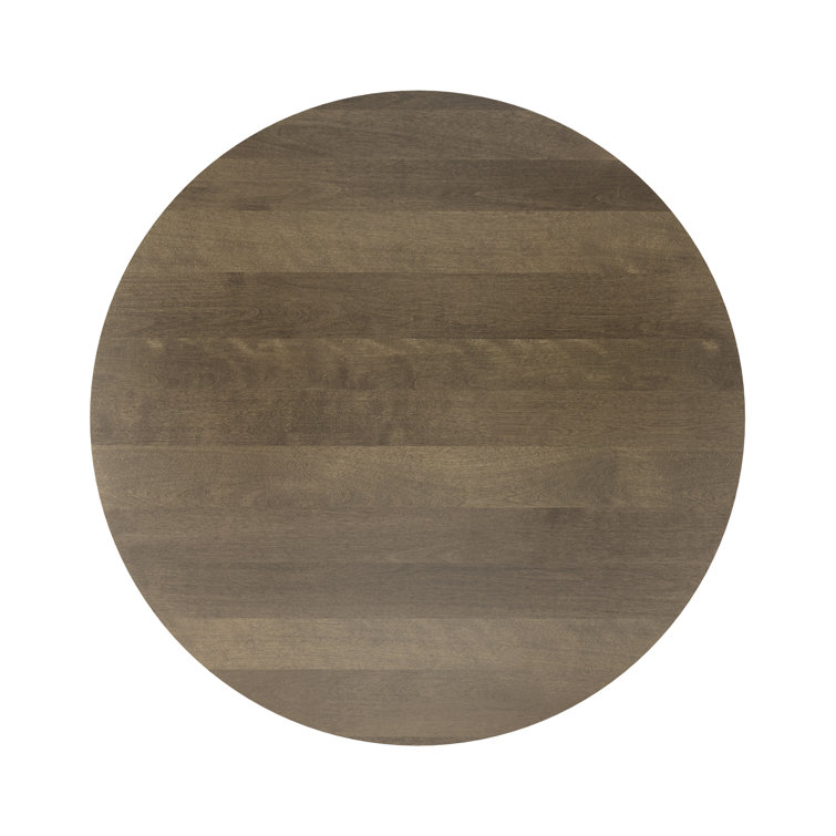 Gray Solid Birch Wood Top Dining Set with Black Chairs