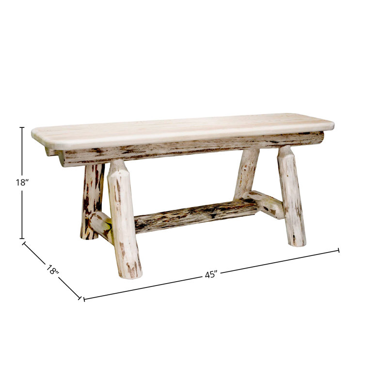 Montana 45-Inch Natural Pine Backless Bench
