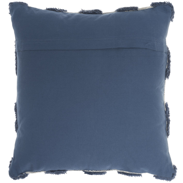 Nicole Curtis Handmade Navy 18" Square Cotton Blend Throw Pillow
