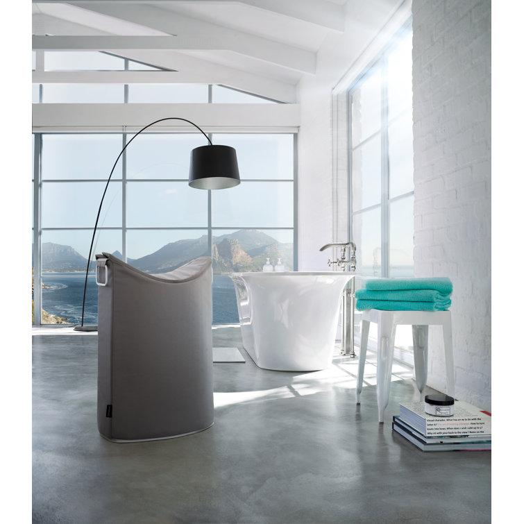 Taupe Triangular Collapsible Laundry Hamper with Lid