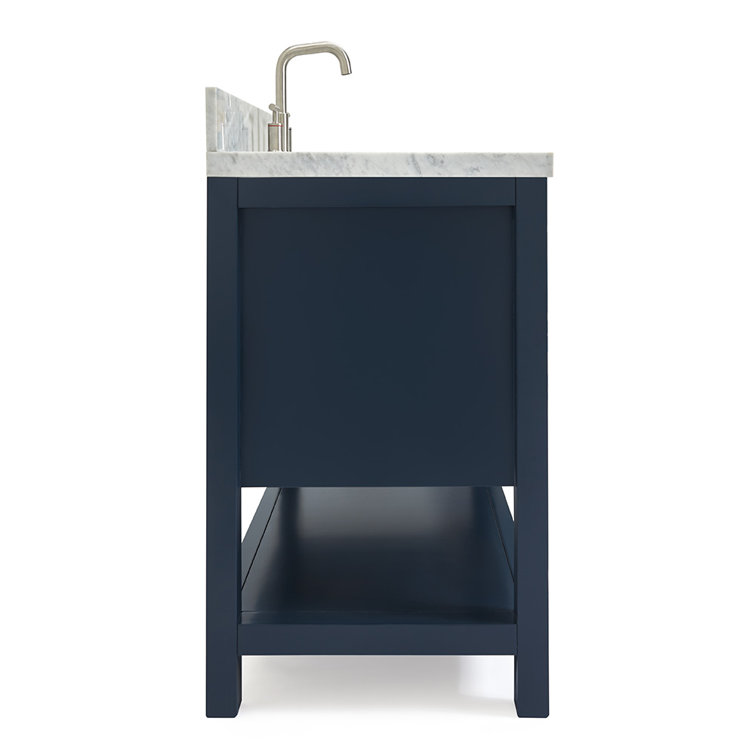 Magnolia Midnight Blue 61" Single Sink Vanity with Marble Top