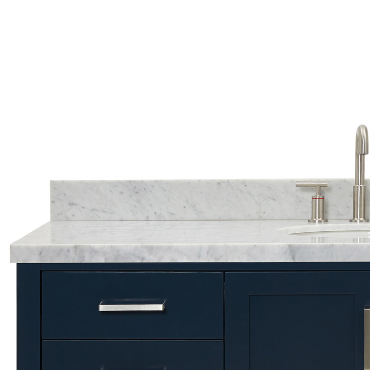 Magnolia Midnight Blue 61" Single Sink Vanity with Marble Top