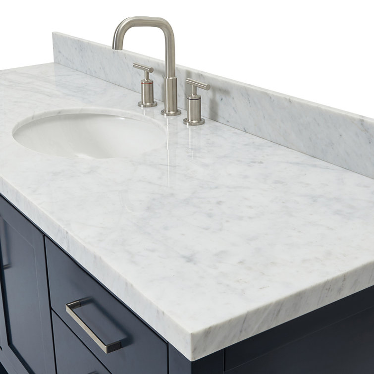 Magnolia Midnight Blue 61" Single Sink Vanity with Marble Top